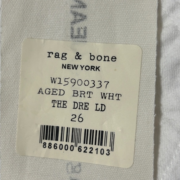LIKE NEW! Women's Rag & Bone White Slim Boyfriend Jeans - 26 - Picture 10 of 13